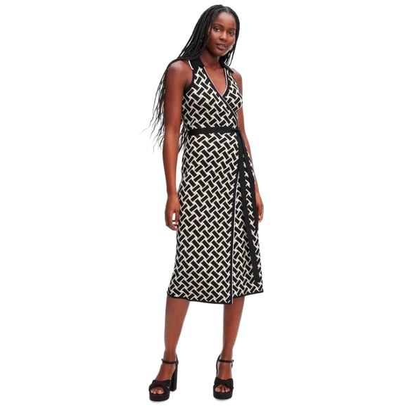 Diane von Furstenberg (DVF) x Target Sleeveless Vintage Weave Sweater Wrap Dress - Picture 1 of 5